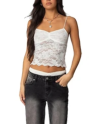Edikted Rut Sheer Lace Tank Top