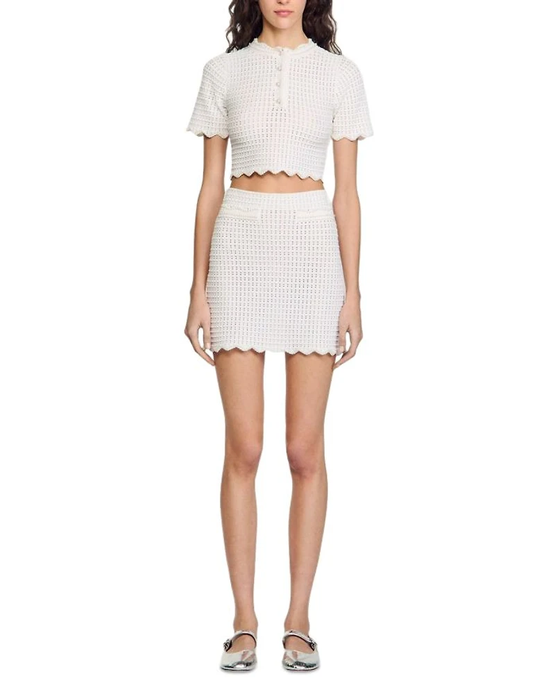 Pearl Bead Mini Skirt