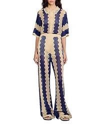 Two Tone Open Weave Pants