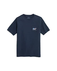 Boys' Cotton Flag Whale Logo Graphic Pocket Tee