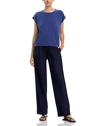 Fine Stretch Jersey Knit Boxy Tee