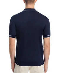 Linen Blend Knit Polo Sweater