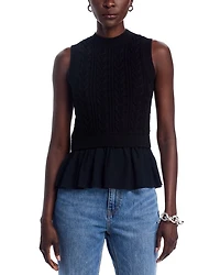 Camilia Mixed Media Cable Tank Top