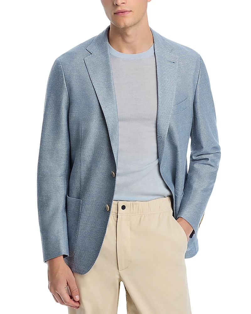 Eleventy Cotton Linen Blend Regular Fit Jersey Soft Jacket