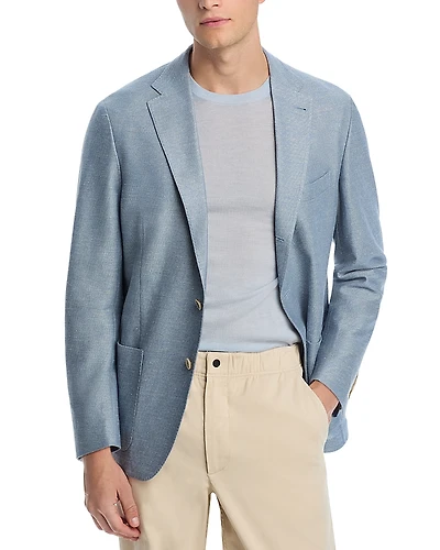 Eleventy Cotton Linen Blend Regular Fit Jersey Soft Jacket