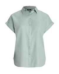 Plus Short Sleeve Button Up Shirt