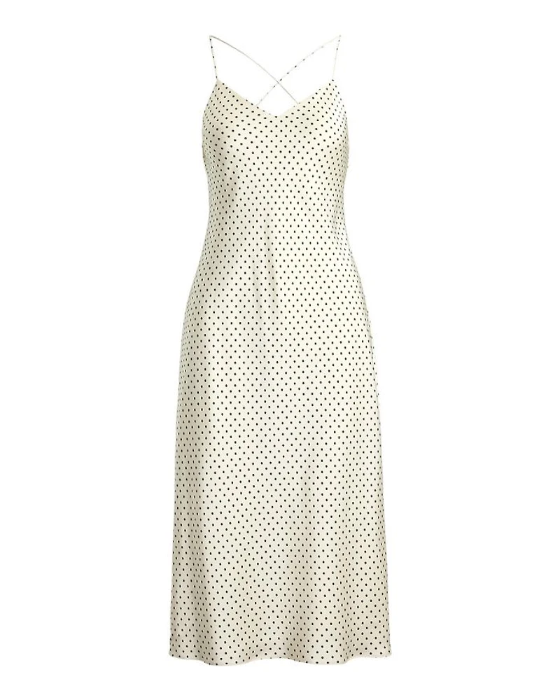 Polka Dot Satin Charmeuse Slip Dress