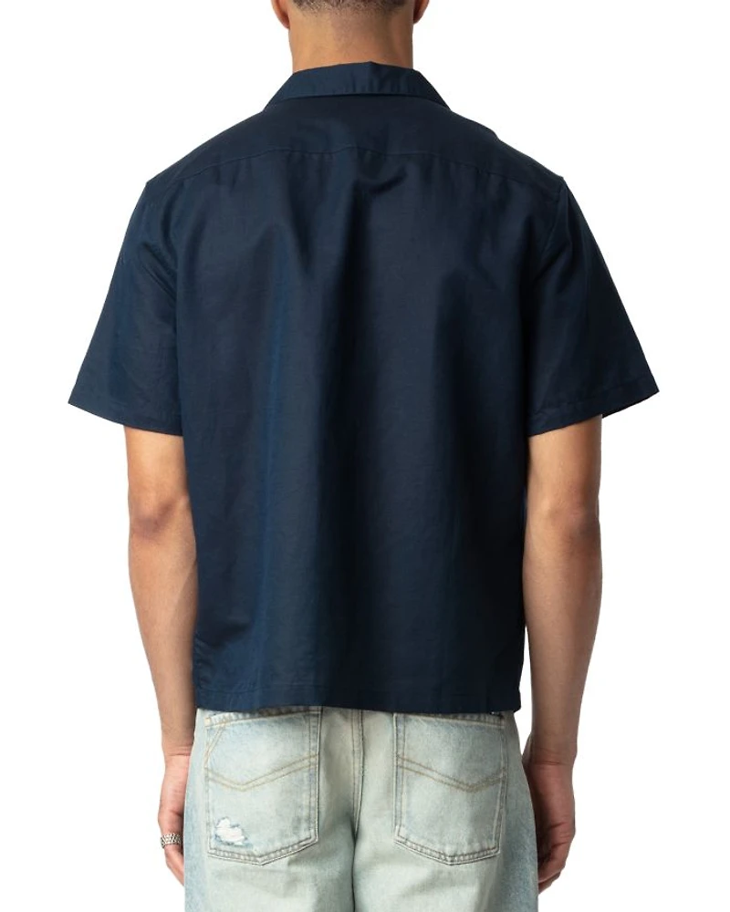 Regular Fit Linen Camp Shirt