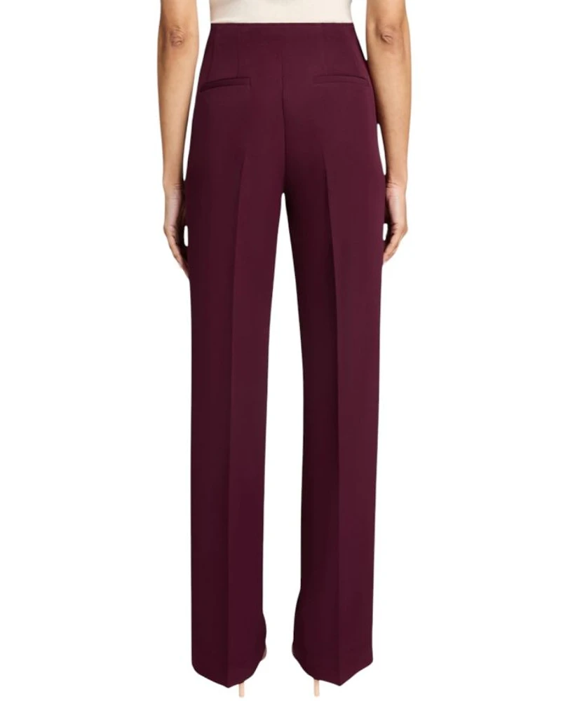 Della Staight Leg Pants with Slanted Pockets Fluid Techno Crepe