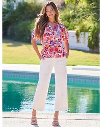 Short Sleeve Button Up Top