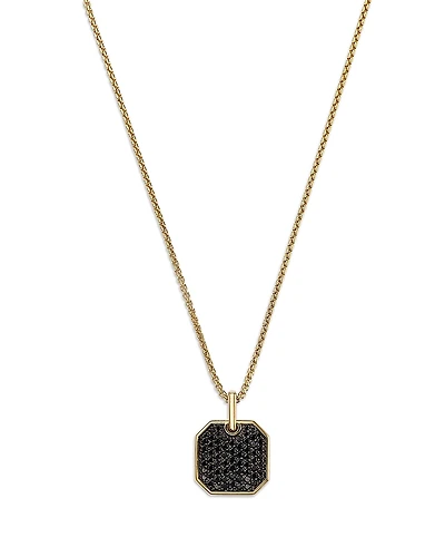 Bloomingdale's Fine Collection Black Diamond Dog Tag Pendant Necklace