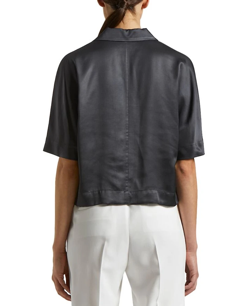 Notch Collar Blouse