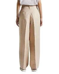Pleated Straight Leg Trousers