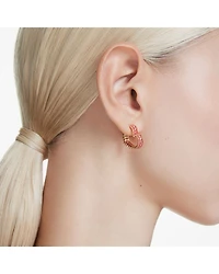 Matrix Pink Crystal Heart Hoop Earrings