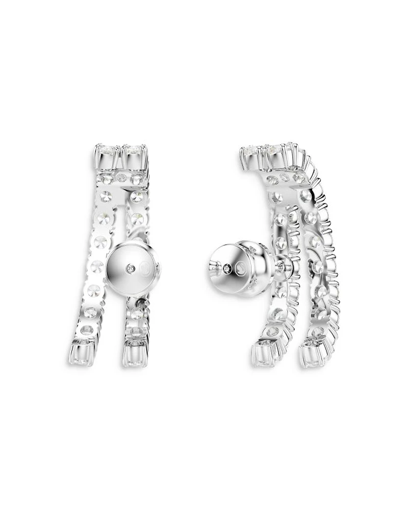 Matrix Crystal Double Row Cuff Stud Earrings