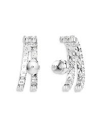 Matrix Crystal Double Row Cuff Stud Earrings
