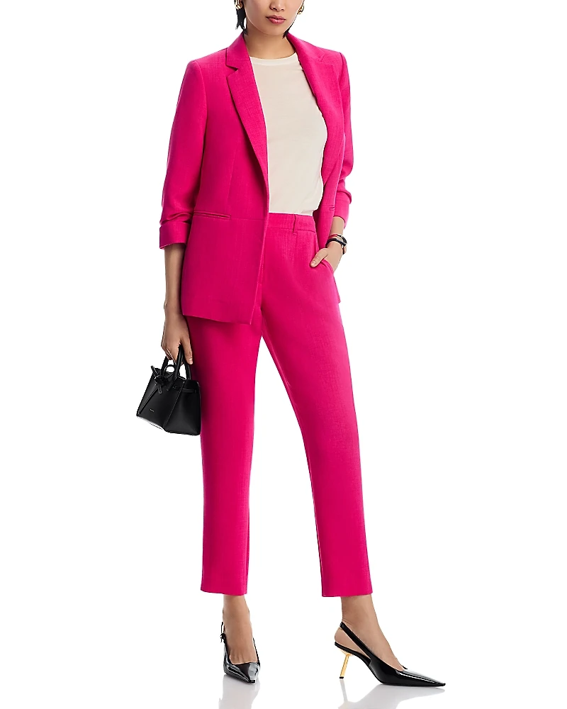 T Tahari Ruched Sleeve Blazer