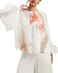 Ted Baker Eriana Organza Bishop Sleeve Blouse