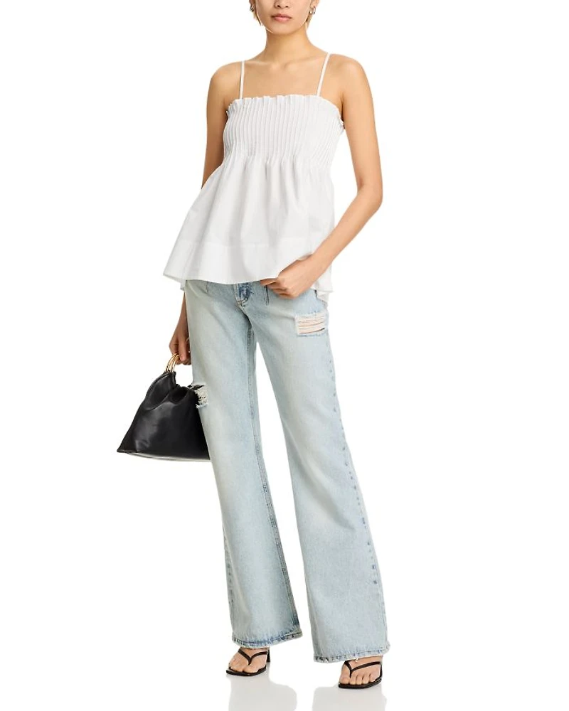 Asalia Poplin Pleated Top