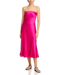 French Connection Oona Satin Strapless Midi Dress