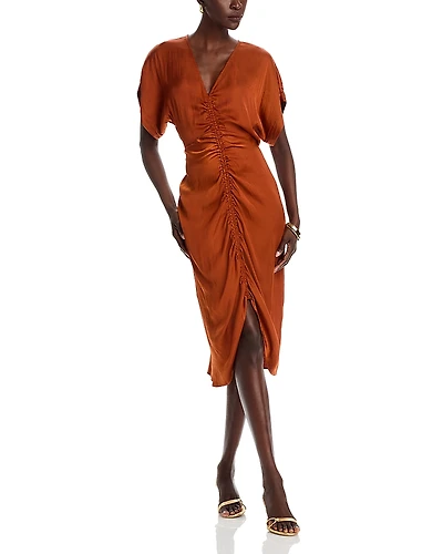 Steve Madden Aimee Ruched Midi Dress