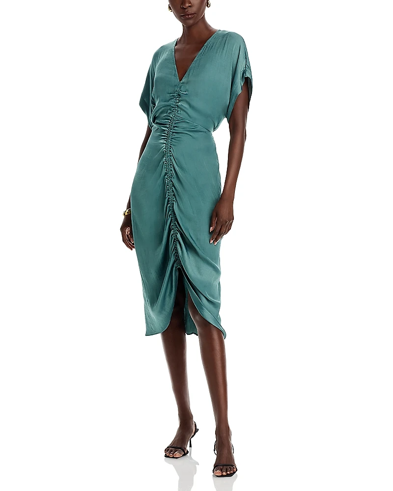 Steve Madden Aimee Ruched Midi Dress