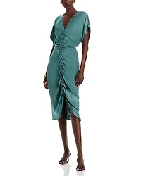 Steve Madden Aimee Ruched Midi Dress