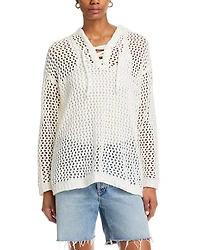 Lace Up Netted Hoodie