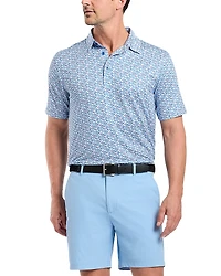 Robert Graham Galan Micro Geo Print Classic Fit Performance Polo Shirt