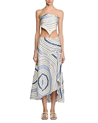 Spiral Motif Maxi Skirt