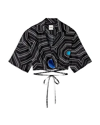 Spiral Motif Silk Shirt