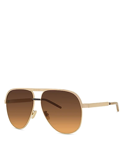 Givenchy G Ride Yellow Pilot Sunglasses, 62mm
