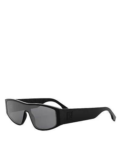Fendi Ff Squared Geometric Shield Sunglasses, 133mm