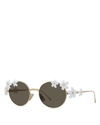 Loewe Signature Flower Framed Yellow Oval Sunglasses