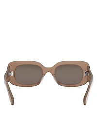3 Dots Brown Rectangular Sunglasses, 51mm
