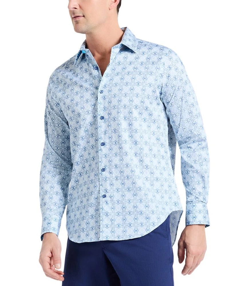 Madagascar Cotton Stretch Classic Fit Button Down Shirt