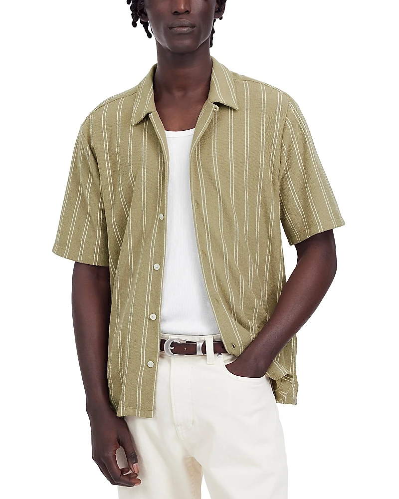 Madewell Textured Stripe Short Sleeve Shirt