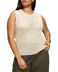 Open Stitch Shell Palm Sweater