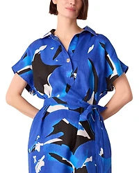 Abstract Blooms Linen Dress