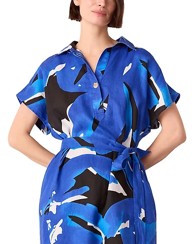 Whistles Abstract Blooms Linen Dress