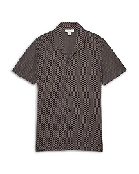 Drakes Short Sleeve Jacquard Cuban Shirt