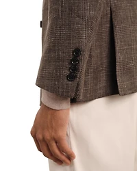 Ramsay Double Breasted Peak Check Linen Blazer