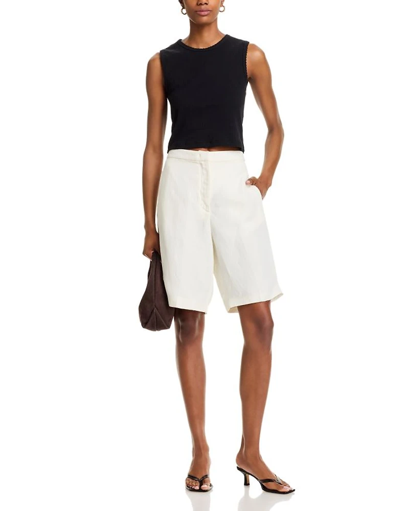 Pointelle Sleeveless Crewneck Top
