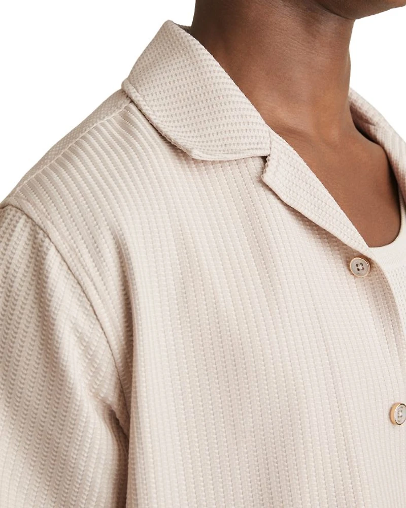 Warwick Short Sleeved Textured Cuban Regular Fit Shirt