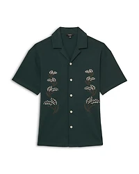 Goya Short Sleeve Floral Embroidered Cuban Shirt