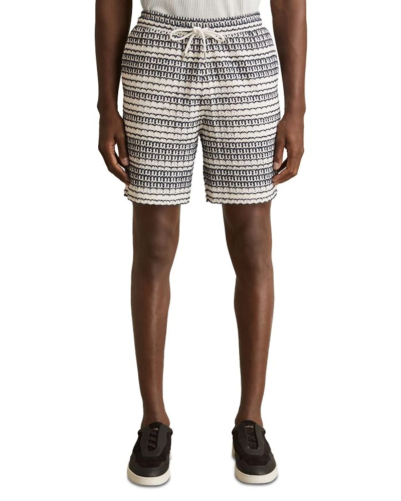 Embroidered Crochet Drawstring Short