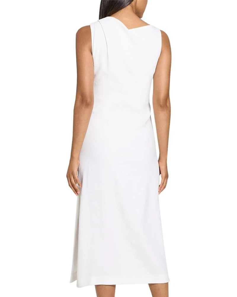 Shoulder Draped Midi Dress