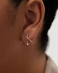 Gold Stud Earrings - Sloane Pave