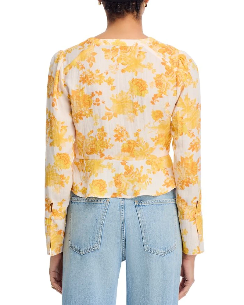Soft Printed Peplum Blouse - Exclusive