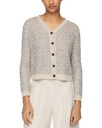 Lafayette 148 New York Button Front Foil Cardigan